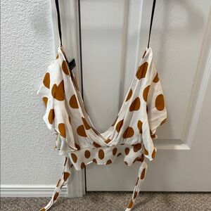 Forever 21 Brown Polka Dot Blouse